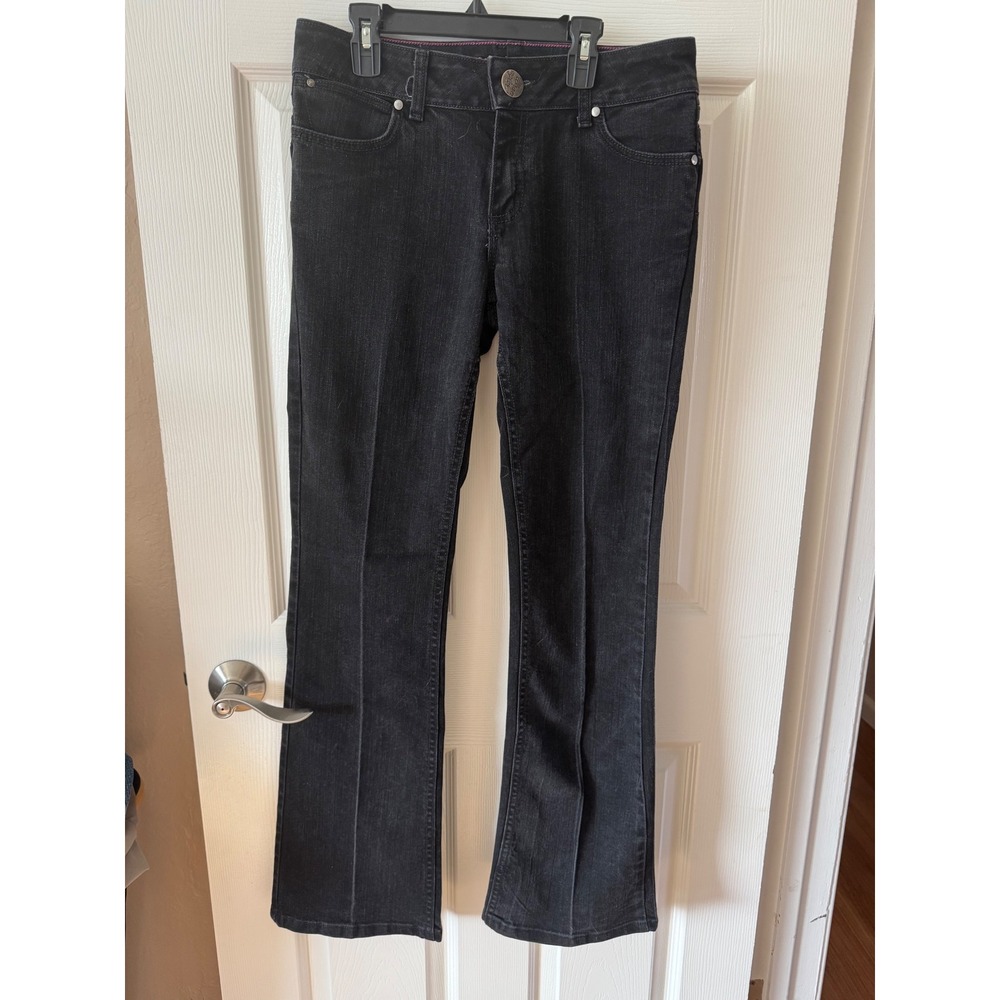 Wrangler‎ Ultimate Riding Jeans Q-Baby Black Bootcut Stretch 10MWZQN Size 7/8x32